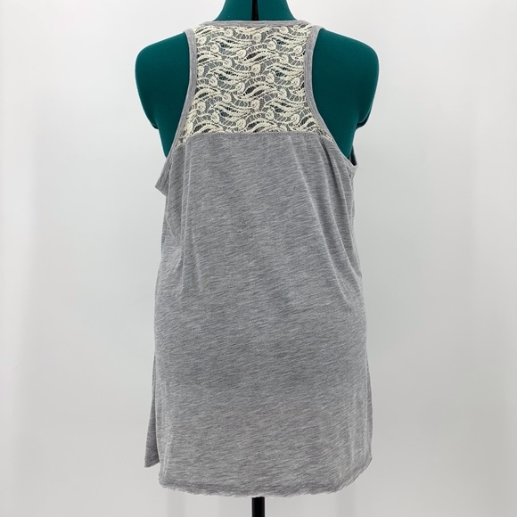 Maurices Grey Textured and Bejewelled Lace Back Tank Top, Large - Picture 7 of 16